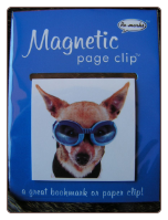 Chihuahua with Goggles Deluxe Single Magnetic Page Clip Bookmark by Re-marks