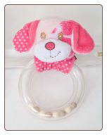Pink Dog Ring Rattle by Douglas