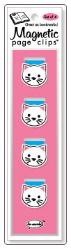 Kitten Illustrated Magnetic Page Clips Set of 4 by Re-marks