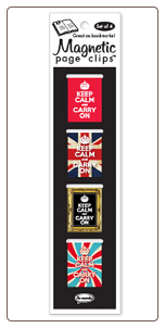 Keep Calm and Carry On Illustrated Magnetic Page Clips Set of 4 by Re-marks