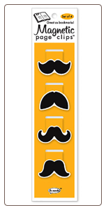 Mustache Magnificent Illustrated Magnetic Page Clips Set of 4 by Re-marks