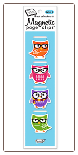 Woodsy Owls Illustrated Magnetic Page Clips Set of 4 by Re-marks