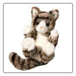 Gray Striped Cat Lil' Handful Stuffed Animal 6" by Douglas