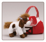 Karimee Brown Paint Horse with Barn Purse 8" by Unipak