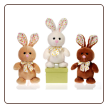 Standing Bunnies with Polka Dot Trim 8" by Fiesta