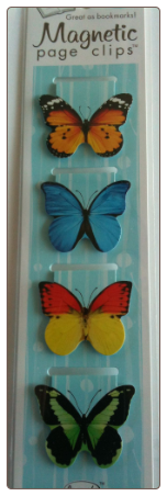 Butterflies Magnetic Page Clips Set of 4 by Re-marks