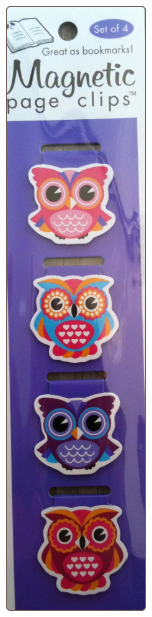 Owls Illustrated Magnetic Page Clips Set of 4 by Re-marks