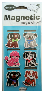 Small Fashion Dogs Mini Illustrated Magnetic Page Clips Set of 6