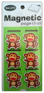 Sock Monkeys Mini Illustrated Page Clips Set of 6 by Re-marks