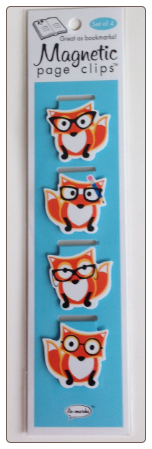 Cute Foxes Illustrated Magnetic Page Clips Set of 4 by Re-marks
