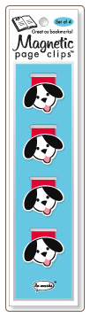 Puppy Illustrated Magnetic Page Clips Set of 4 by Re-marks
