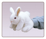 White Bunny Rabbit Hand Puppet 10" by Folkmanis