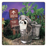 Raccoon in Garbage Can Hand Puppet 8" by Folkmanis