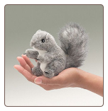 Mini Gray Squirrel Finger Puppet 7" by Folkmanis