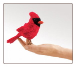 Mini Cardinal Finger Puppet 5.5" by Folkmanis