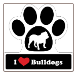 I Love Bulldogs Car Magnet by Little Gifts