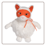 Cotton Ball Puff White Cat 8" by Douglas